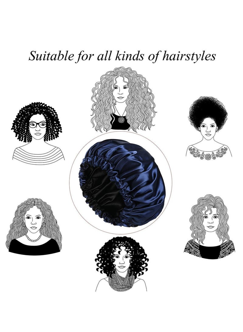 غطاء نوم مصنوع يدويًا من الساتان الخالص وقابل للانعكاس بالكامل - Image 4