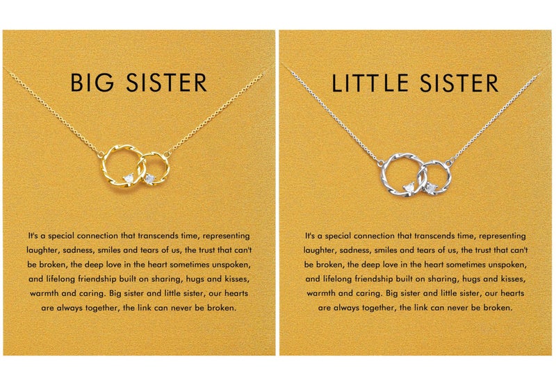 Baydurcan Big Little Sister Gift Birthday Gifts for Sisters, Gifts from Sisters Necklace for Women(Big & Little sister) - Image 1
