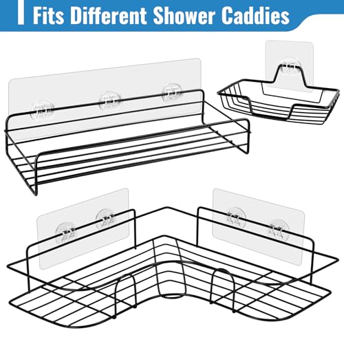 EILKBLA 15 Pack Shower Caddy Adhesive Replacement - Strong No Drilling Shower Shelf Adhesive Hooks for Bathroom Storage Shelves & Kitchen Racks, 3 Sizes Included - Image 5