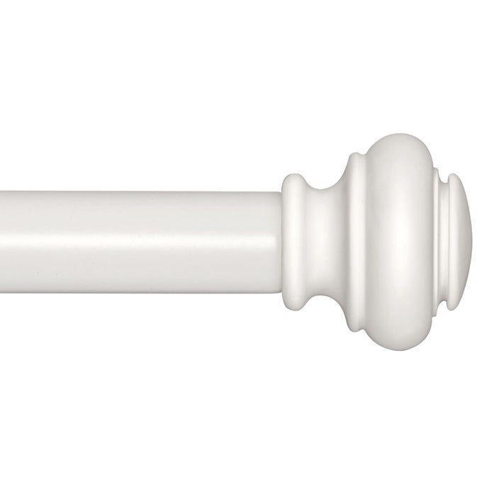 Heavy Duty Curtain Rods for Windows 2888 1 White Classic Finials Wall Mounted