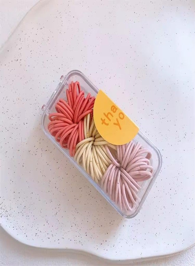 Radhya Accessories Colorful Kids hairties for Baby girls toddlers Sleek Rubberbands for Girls, Fancy hair styles 90 pcs per box Combo Box Of Hairties Gift box for girls (Orange) - Image 1