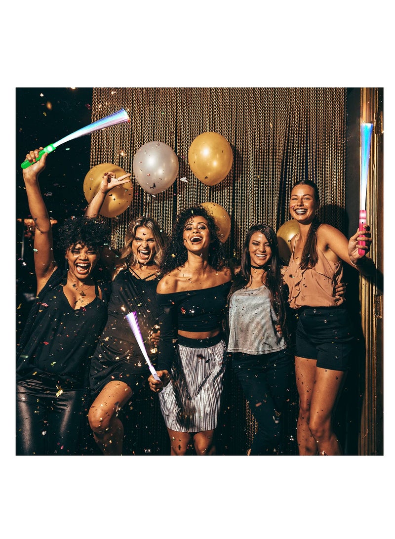 SYOSI Color Glow Sticks, KASTWAVE Glow in the Dark Party Supplies Includes 4 Fiber Optic Light up Wand and 4 LED Glow Sticks Glow Flashing Wands Multi Color Glow Sticks for Party Included (8 Pieces) - Image 5