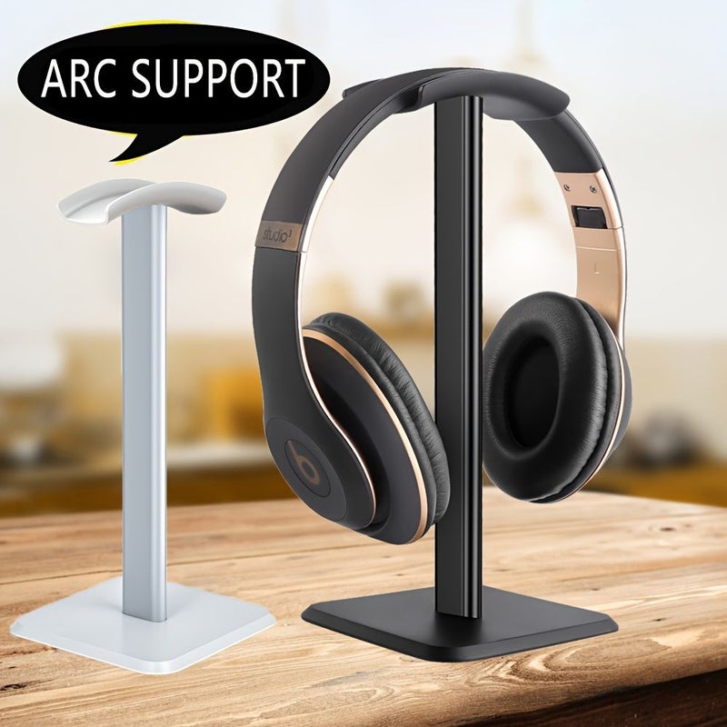 Premium Abs Desktop Headset Stand Charcoal Black For Office Gaming Room Use - Image 1