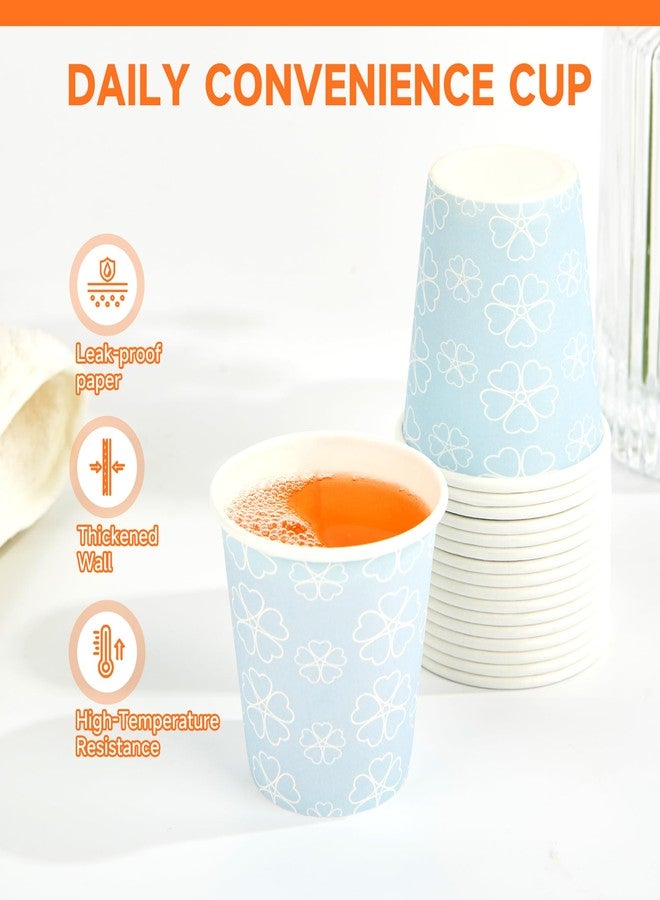 METAPRINT 100 Pack 3 oz Bathroom Cups, Disposable Paper Cups with Rolled Rim, Small Paper Mouthwash Cup for Guest Bathrooms, Vanity & Office Use, Mist blue - Image 3