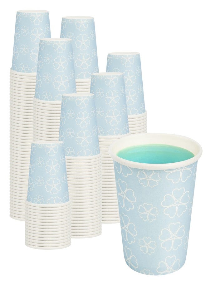 METAPRINT 100 Pack 3 oz Bathroom Cups, Disposable Paper Cups with Rolled Rim, Small Paper Mouthwash Cup for Guest Bathrooms, Vanity & Office Use, Mist blue - Image 1