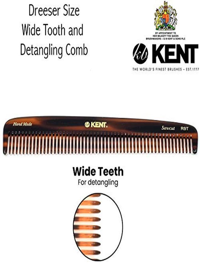 KENT R9T All Coarse Hair Detangling Comb Wide Teeth Dressing Table Comb For Thick Curly Wavy Hair. Hair Detangler Comb For Grooming Styling Hair Beard And Mustache. Sawcut. Handmade In England - Image 2