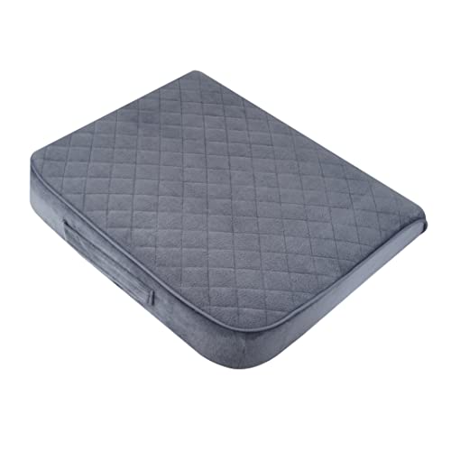 COMFORTANZA Large 19"x17"x3.25" Medium-Firm Memory Foam Seat Cushion with Cooling Effect, Washable Cover and Non-Slip Base for Office Chairs, Wheelchairs, Recliners, Cars - Back Pain Relief - Gray - Image 2