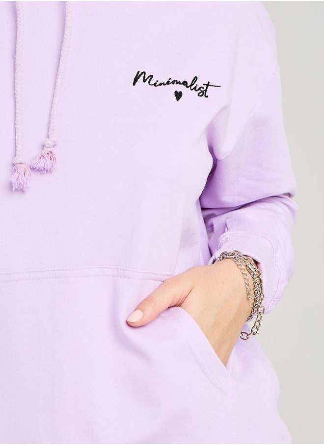 Styli - Regular Fit Embroidered Slogan Hoodie - Image 1