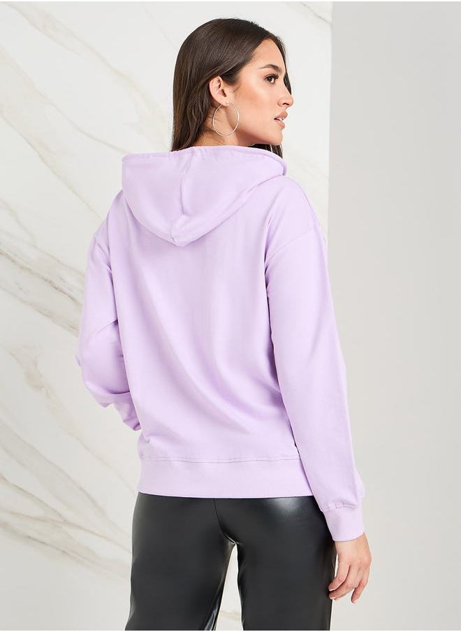 Styli - Regular Fit Embroidered Slogan Hoodie - Image 1