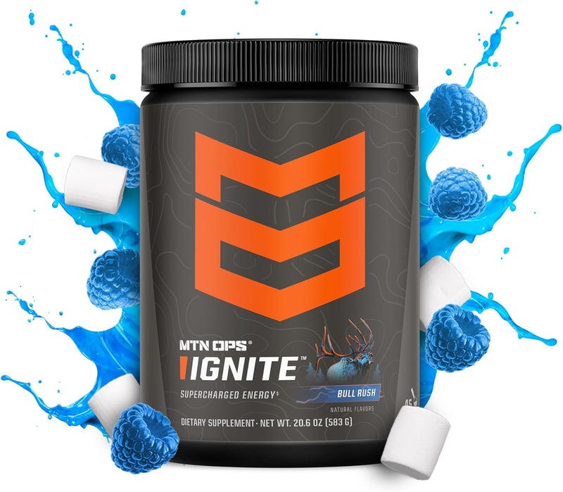 MTN OPS Ignite Energy Drink Powder Gluten Free Nootropic Supplement Drink Mix L Arginine L Citrulline Caffeine  Nootropic Sugar Free Drink Mix 45 Servings Bull Rush - Image 2