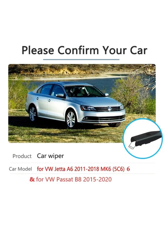 Front Windshield Wiper Set For Volkswagen Jetta 6 2014 2020 Models LHD Compatible - Image 2