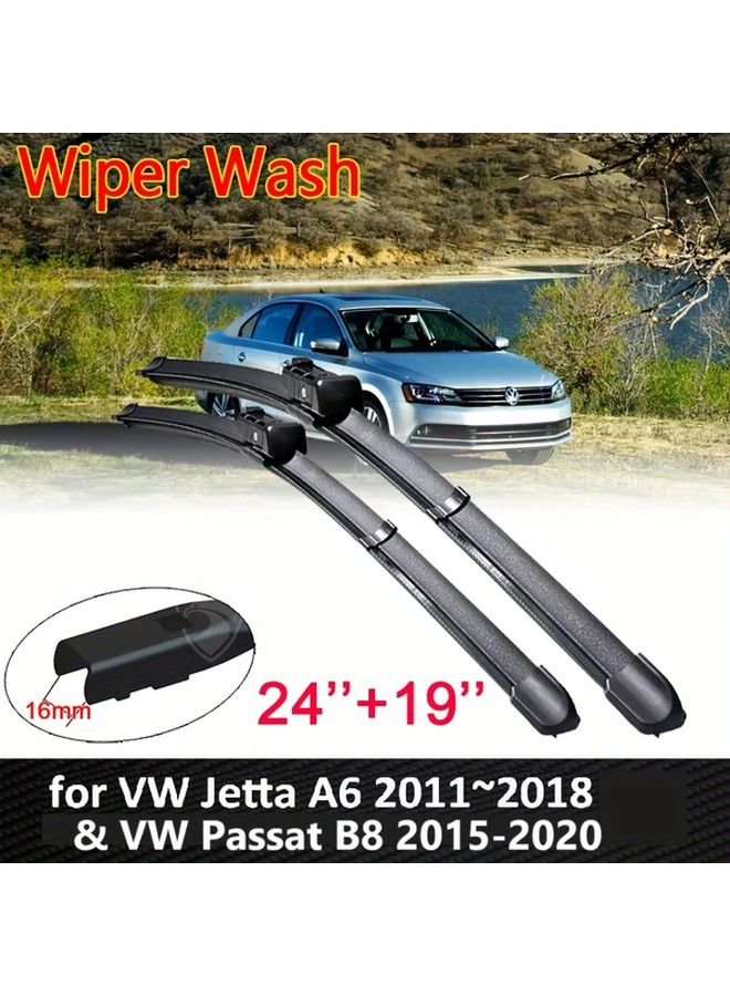 Front Windshield Wiper Set For Volkswagen Jetta 6 2014 2020 Models LHD Compatible - Image 1