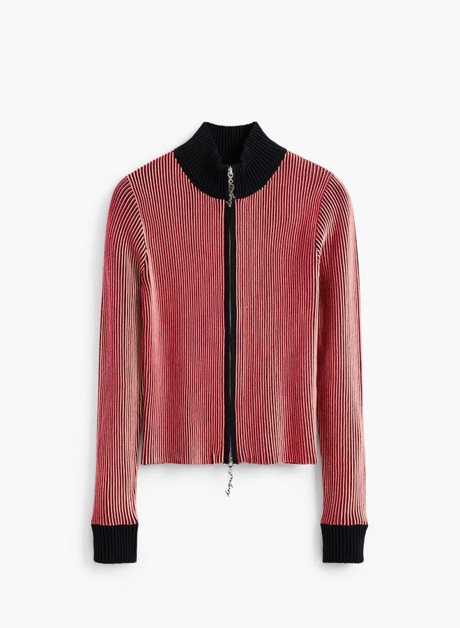 Desigual Red Iridescent knit jacket for Women | Best Price UAE