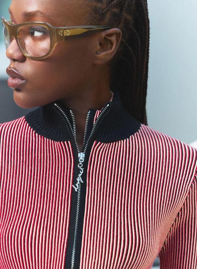 Desigual Red Iridescent knit jacket for Women | Best Price UAE