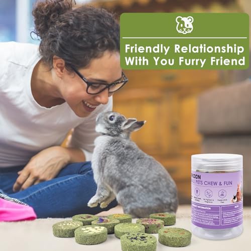 ERKOON Treats Rabbit Toys, 100% Edible Premium Timothy Hay Chew A Blocks for Rabbits, Chinchilla Treats, Chew Toys for Teeth Guinea Pigs and Mice - Image 4