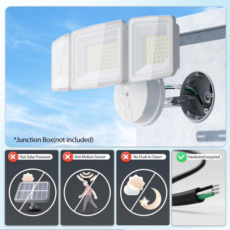 Onforu 130W LED Security Light, 13000LM Outdoor Indoor Flood Light Switch Controlled, IP65 Waterproof LED Exterior Floodlight, 6500K White Wall Mount Security Lighting for Entryway,Garage,Yard,Eave - Image 2