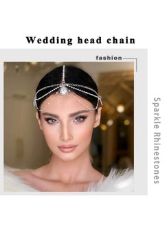 Rhinestone Wedding Head Chain Crystal Head Jewelry Water Drop Headband Chain Pendant Headpieces Layered Hair Accessories For Women And Girls (Silver) - pzsku/ZBF7308E4D82F10613DF6Z/45/_/1718645558/567048b0-9aba-43a3-a972-6f39a34196aa