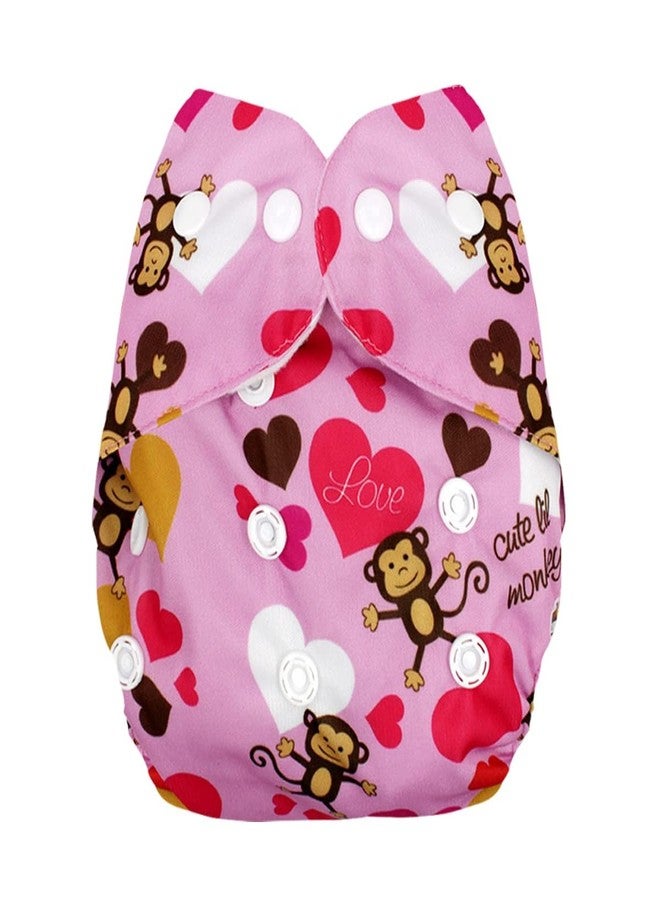 GIANT IMPEX Ultra-Absorbent Cloth Diapers for Printed Cloth Diapers with Adjustable Inserts for Your Little One's Perfect Fit Happy Babies (Pink Colour) - Image 1