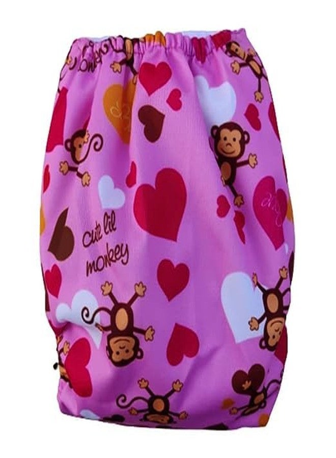 GIANT IMPEX Ultra-Absorbent Cloth Diapers for Printed Cloth Diapers with Adjustable Inserts for Your Little One's Perfect Fit Happy Babies (Pink Colour) - Image 2