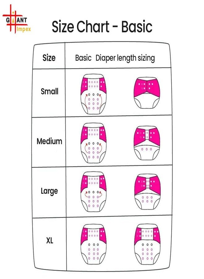 GIANT IMPEX Ultra-Absorbent Cloth Diapers for Printed Cloth Diapers with Adjustable Inserts for Your Little One's Perfect Fit Happy Babies (Pink Colour) - Image 5