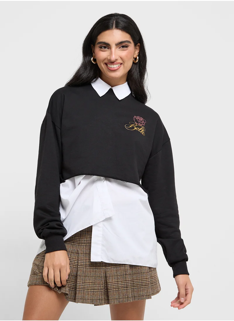 Disney Princess Cropped Graphic Sweatshirt