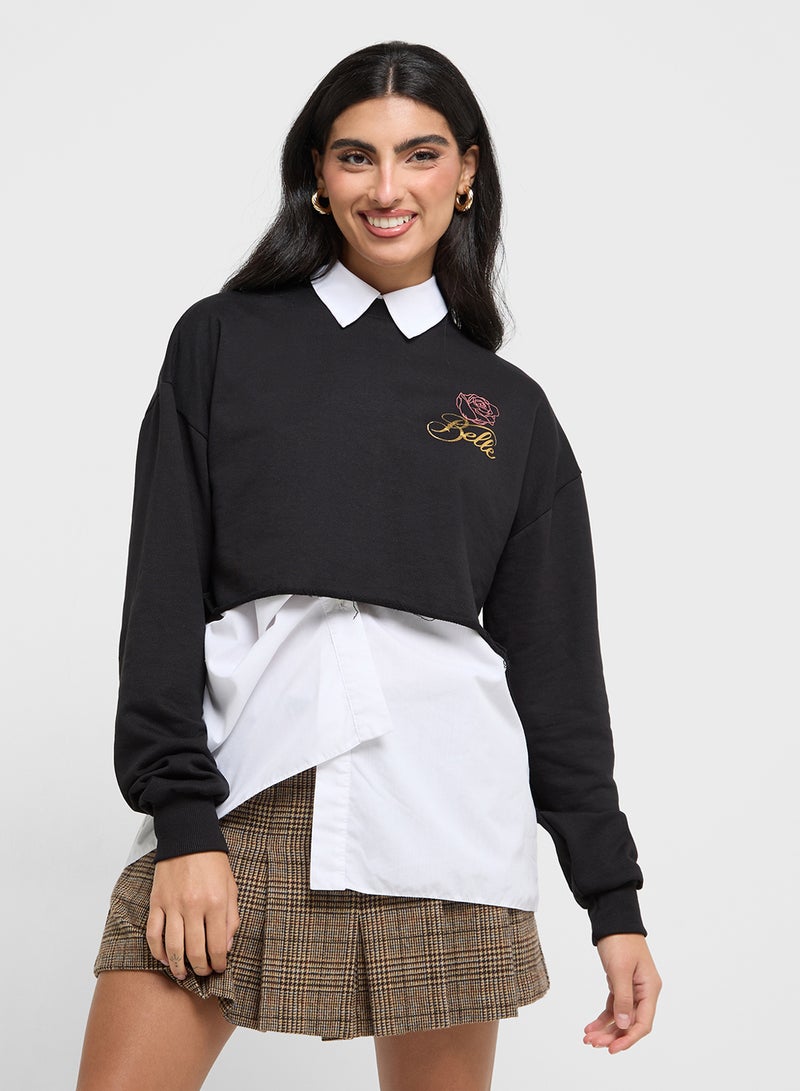 Disney Princess Cropped Graphic Sweatshirt  - Image 1