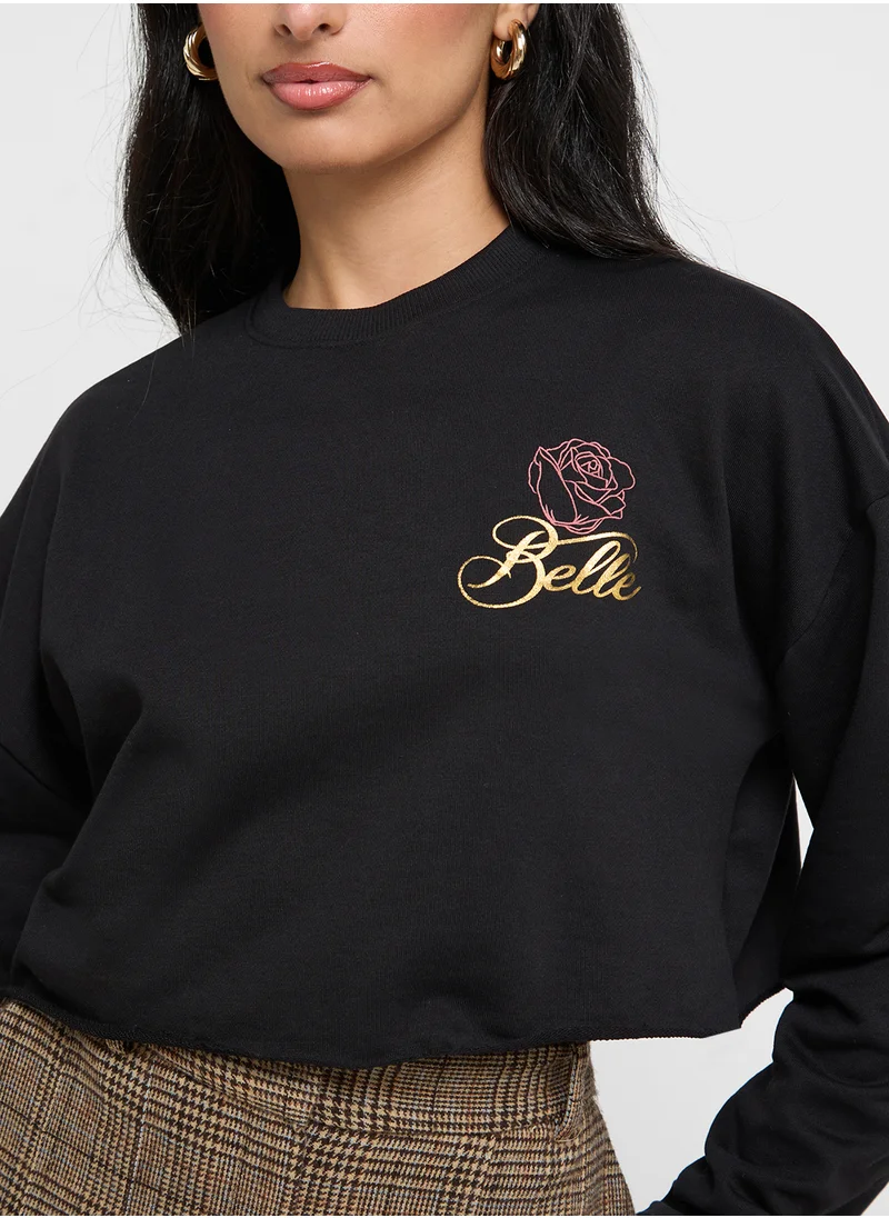 Disney Princess Cropped Graphic Sweatshirt