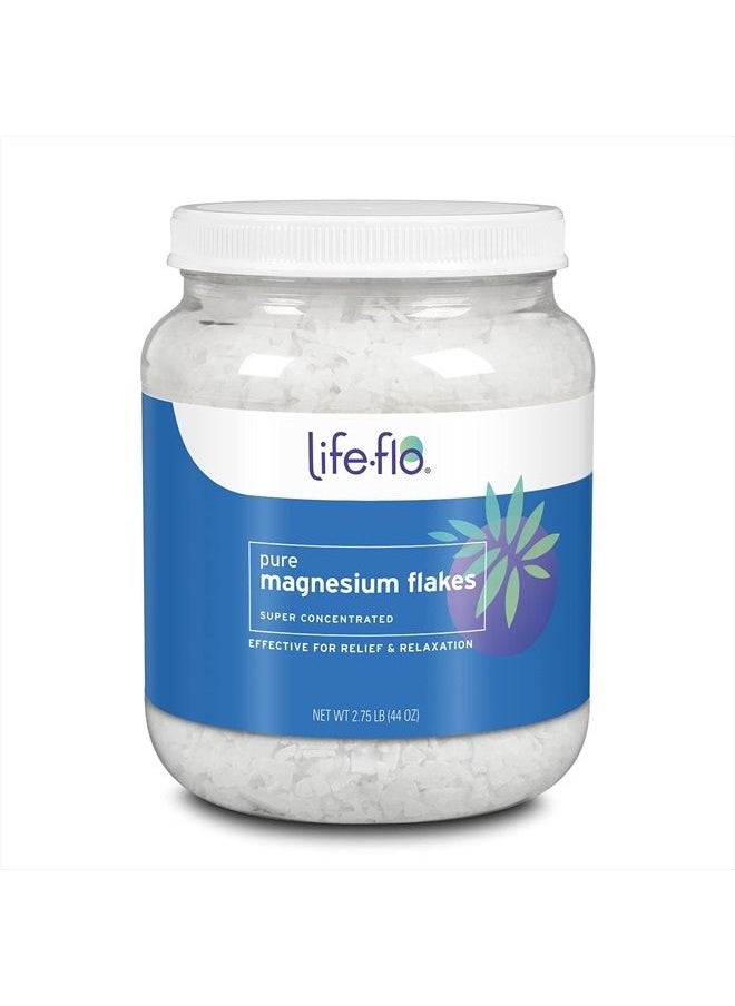 Life-flo Life-flo Pure Magnesium Flakes for Bath | Concentrated Magnesium Chloride Crystals, Relaxing & Rejuvenating Soak (44 oz)  - Image 1