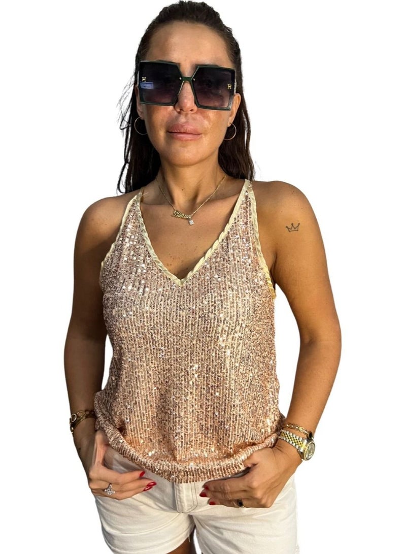 VENTIUP Sequin Blouse Rose - Image 2