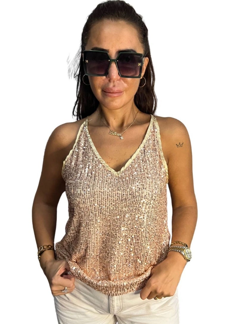 VENTIUP Sequin Blouse Rose - Image 3