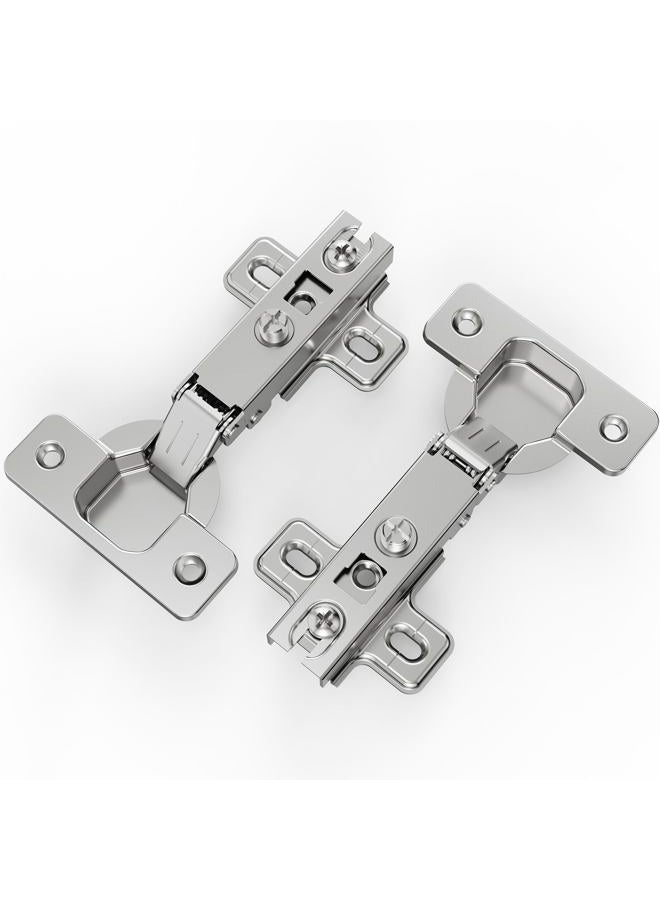 Chibery 2 Pack Full Overlay Cabinet Hinges, Regular Standard Closing, Slide-on, Self-Closing, Frameless Concealed Euro 105 Degree Compact Hinges for Kitchen, Bathroom, 3/4" Overlay, Nickel Plated - Image 1