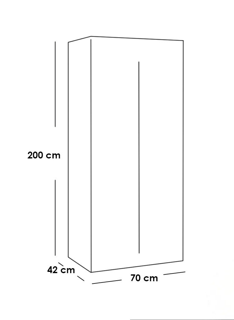 Joints خزانة ملابس Engineered Wood بيضاء ٧٠×٢٠٠×٤٠ سم  - Image 2