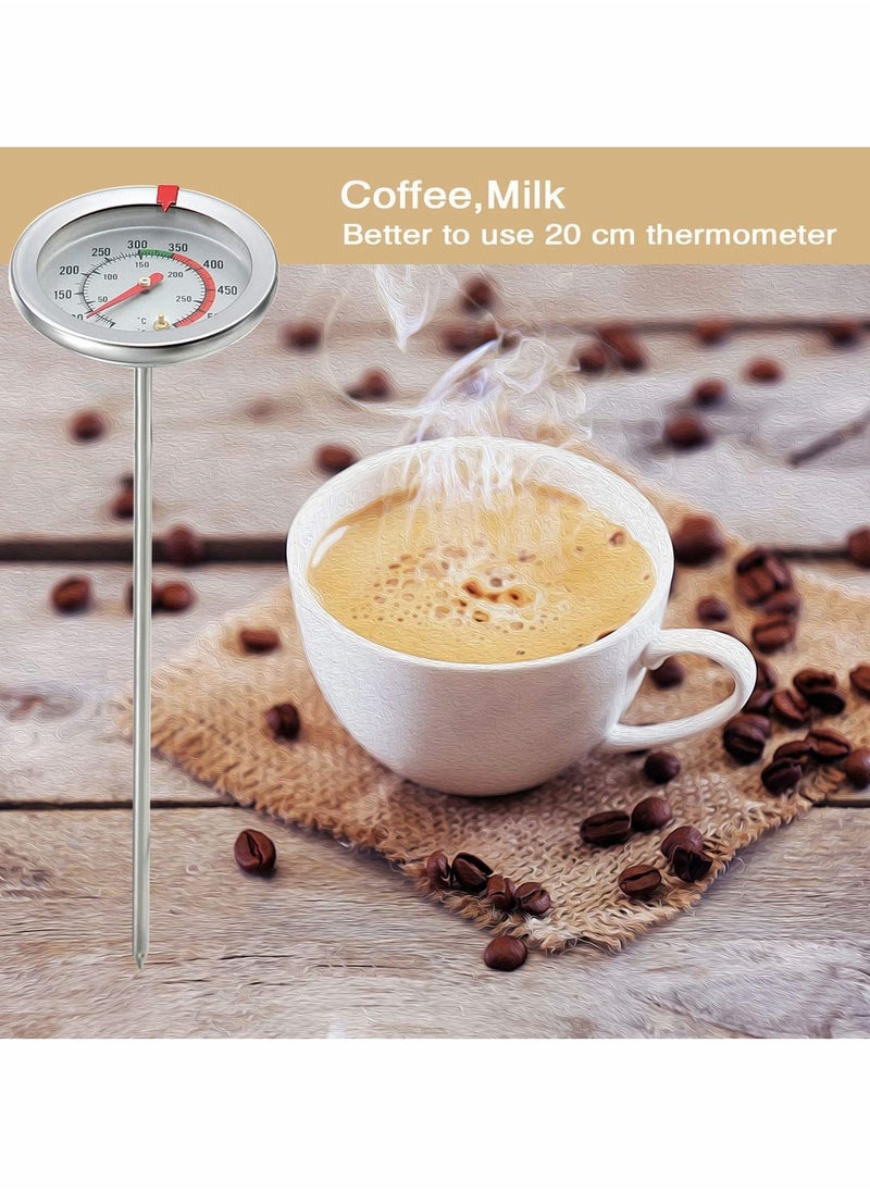 Excefore Deep Fry Thermometer,Stainless Steel Thermometer Instant Read 2 Inch Dial Thermometer 7.8 or 11.8 Inch Long Stem,with Metal Retaining Clip and 2 Pieces Plastic Sleeves-2 PCS  - Image 5