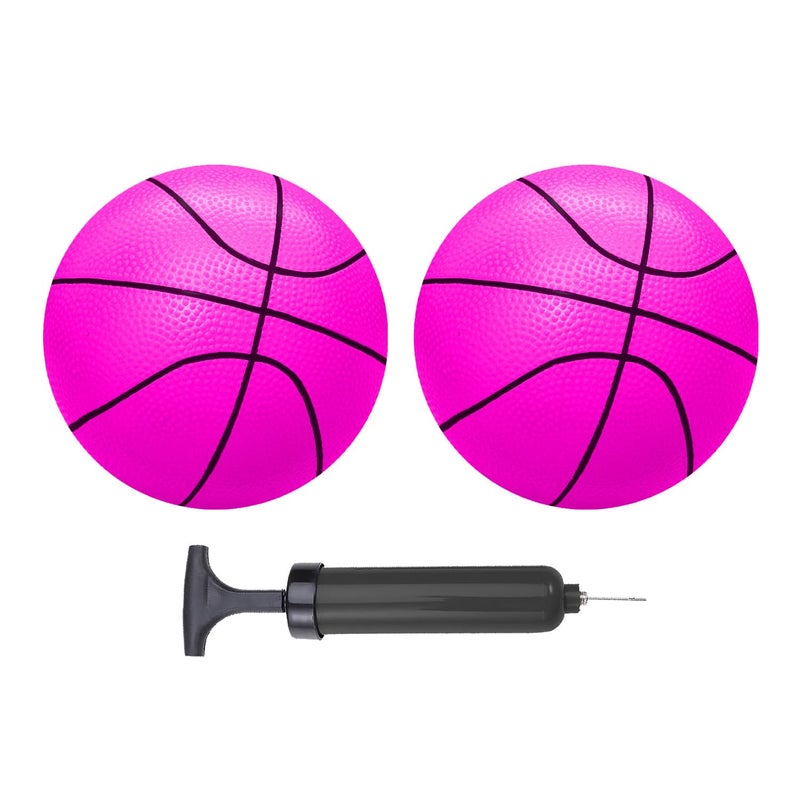 ABAJI Mini Basketballs Pink 2 Pack 5 Set with Pump Needle Durable Material for Mini Hoop 3 Years Toddlers Kids Teenagers for Pool Indoors Outdoors - Image 3