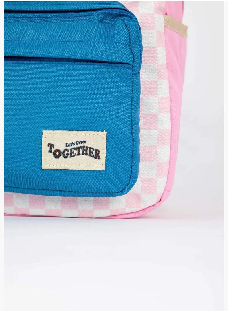 DeFacto Colour Block Check Print Big Backpack