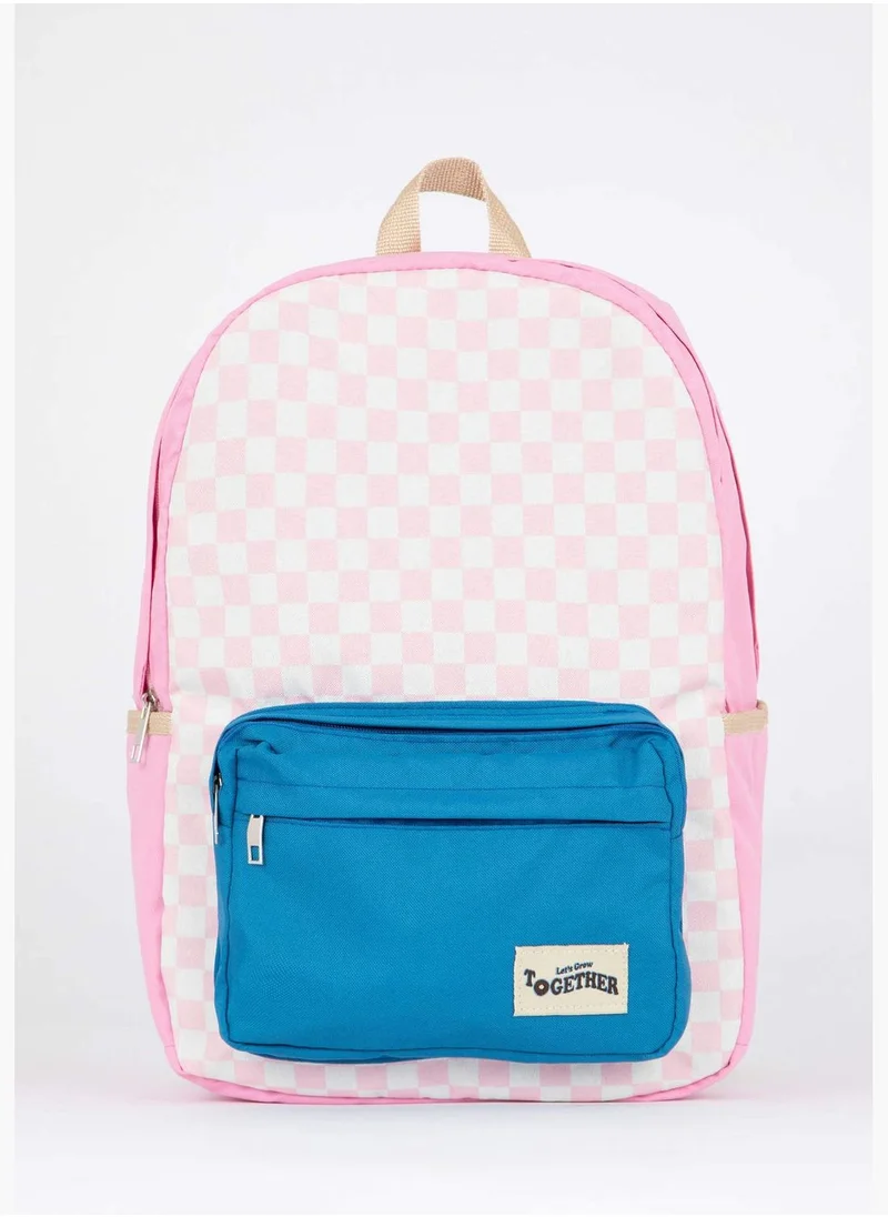 DeFacto Colour Block Check Print Big Backpack