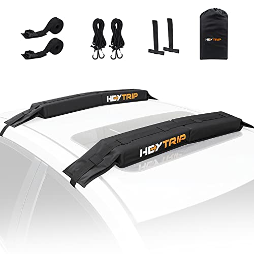 HEYTRIP Universal Soft Roof Rack Pads for Kayak/Surfboard/SUP/Canoe with 15FT Tie-Down Straps and Storage Bag - Image 1