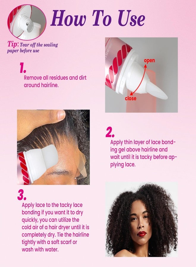 Luxfume Lace Bonding Gel 100g,Extreme Hold Lace Gelly,New Brush Head Design,Invisible & Skin-Friendly Formula,Wig Glue Lace Glue,Temporary Daily Hold for Lace Front Wigs and Hair,Waterproof & Sweatproof - Image 4