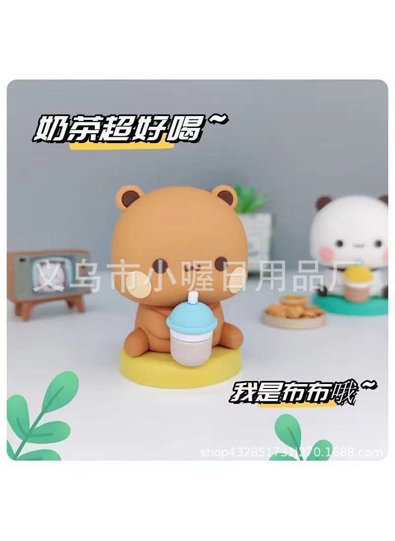Cute Panda Anime Figurine Desktop Decor [cloth] milk tea