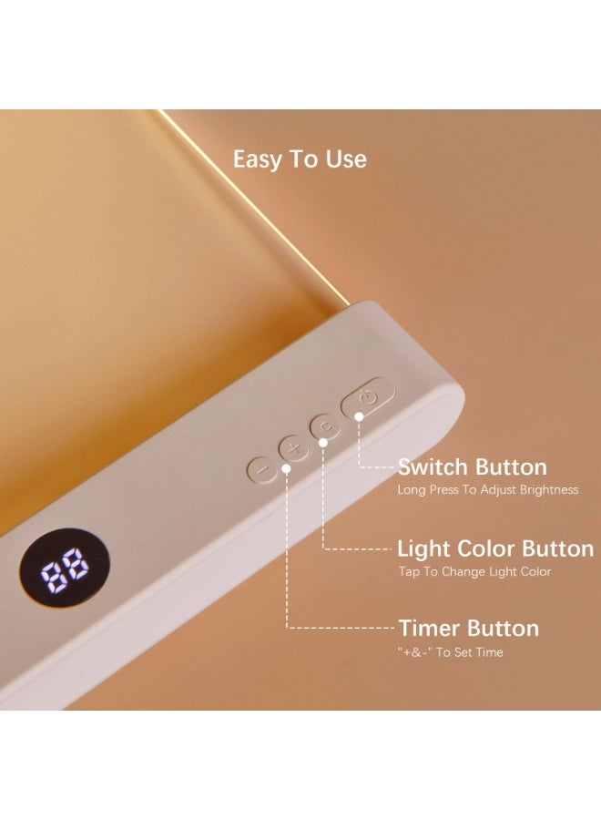 LED Book Light and Night Light 2 in 1, 3 Color Temperatures & Stepless Dimming, USB Rechargeable Reading Light with Timer for Night Reading (White) - Image 2