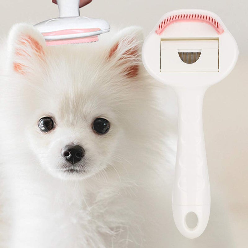 Pet Grooming Comb with Inner Curved Steel Blade, Blue, 7.7x3.1 Inches - Comfortable Handle, Efficient Hair Removal, Ideal for Cats and Dogs (Pink) - Image 5