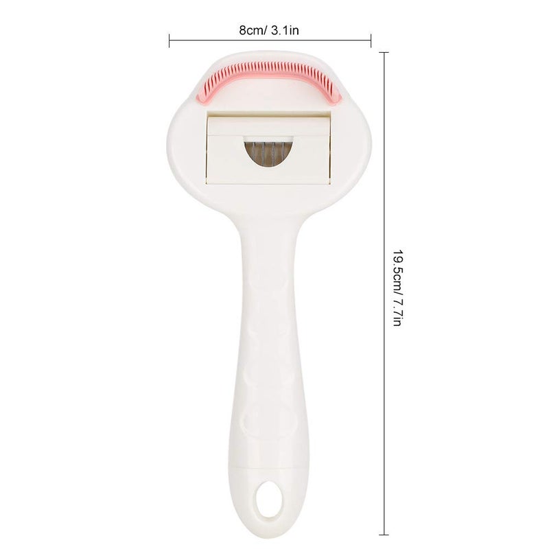 Pet Grooming Comb with Inner Curved Steel Blade, Blue, 7.7x3.1 Inches - Comfortable Handle, Efficient Hair Removal, Ideal for Cats and Dogs (Pink) - Image 4
