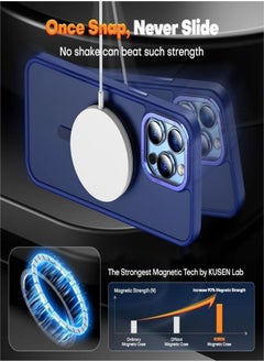 ESCASE Magnetic Case for iPhone 13 Pro Max, Compatible with MagSafe Shockproof Protection Cover, Translucent Matte Phone Case with Strong Magnet, Slim Case for Apple 13 Pro Max 6.7 Inch (2021)-Blue  - Image 4