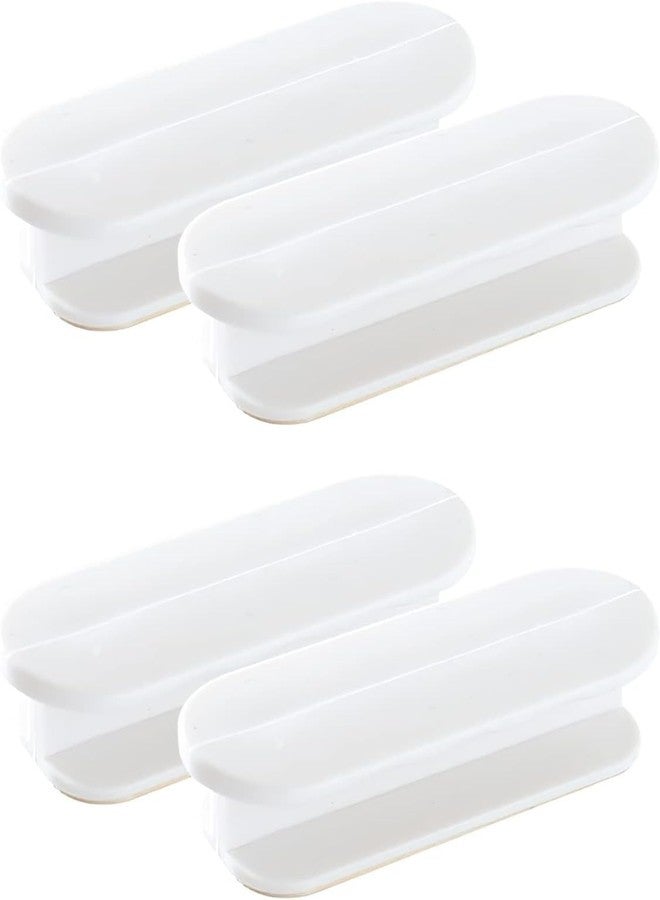 DHVSAM Adhesive Cabinet Handles, Self-Stick Instant Cabinet Handles Alloy No Drilling Push Pull Handles Helper for Kitchen Cabinet Drawer Window Sliding Closet (White, 4 Pcs) - Image 1
