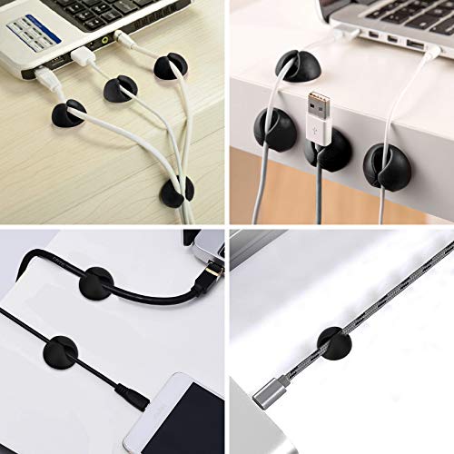 CHEFBEE 8 Pack Adhesive Cable Clips, Cable Cord Holder Organizer Management System for Desk, Wire Clips for All Your Computer, Electrical, Charging or Mouse Cord, Black - Image 5