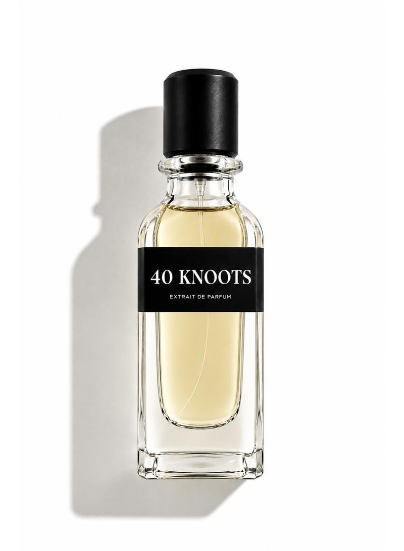 40 KNOOTS Extrait de Parfum 50ml Unisex – Long Lasting Woody Marine Perfume with Sea Salt, Cedarwood, Sea Water & Green Notes