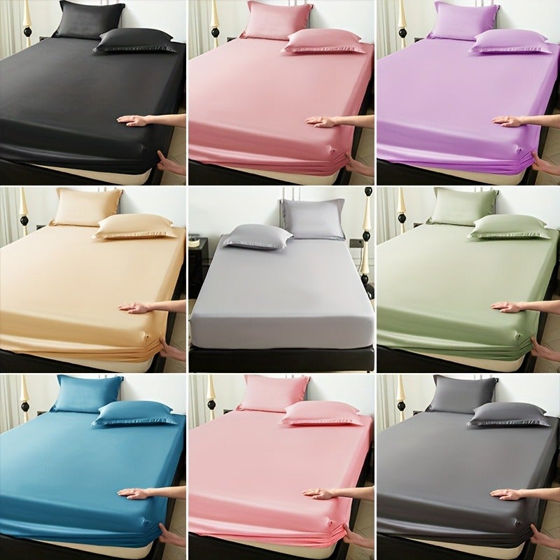 Soft Breathable Microfiber Fitted Sheet Suitable for - Machine-Washable Bedspread, Brushed Texture for Warmth, Solid Color Minimalist Bed, Comfortable for &, Fits Most Bed Frames - Image 5