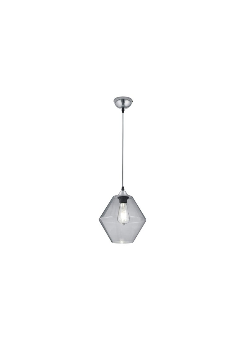 Generic Reality Leuchten Trento Pendant Light Metal Matte Nickel Clear Glass  - Image 1