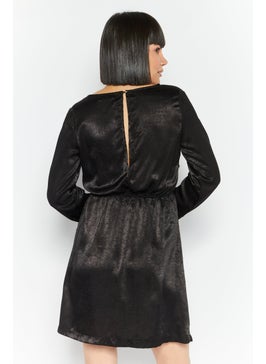 Mohito Women Solid Mini Dress, Black  - Image 4
