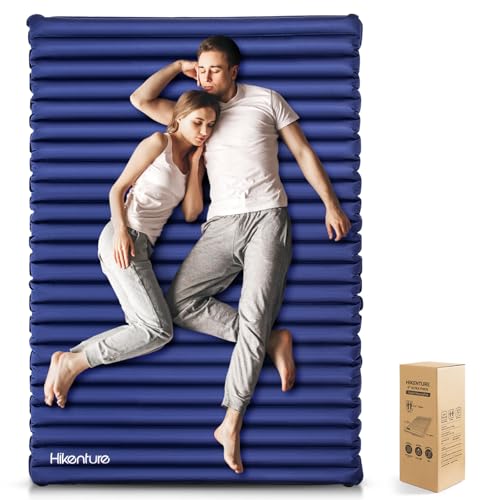 Hikenture Double Sleeping Pad,Extra Thick 3.75in Camping Mattress 2 Person,Queen Size Inflatable Air Mat,Lightweight and Compact,for Backpacking,Car Camping,Hiking,Tent,Cot(Navy Pumpsack) - Image 1